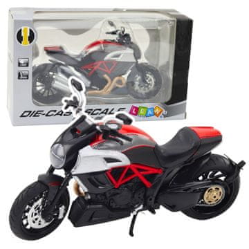 slomart LEAN TOYS Motocikel športni kovinski, zlatosrebrni vložki, 1:12