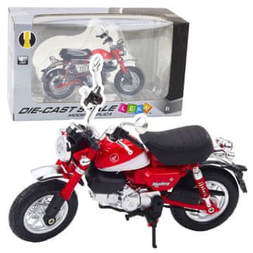 slomart LEAN TOYS Motocikel retro klasičen, rdeč, s svetlobnim efektom, 1:12