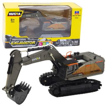 shumee Huina Metal Crawler Excavator s premično žlico Črna 1:50
