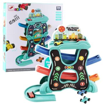 slomart LEAN TOYS Dirkališče s tremi nivoji - Avtomobilčki vključen