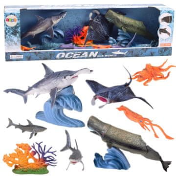 slomart LEAN TOYS Figurice morskih živali - Raža (10 kos.)