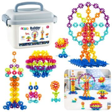 slomart LEAN TOYS Konstrukcijski seti - Snežinke v kovčku (140 kos.)