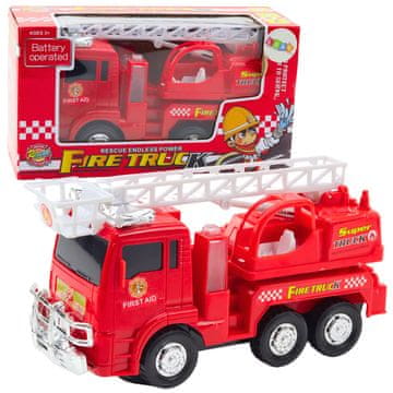 slomart Gasilski avto z dvižno lestvijo, lučmi in zvoki - Lean Toys