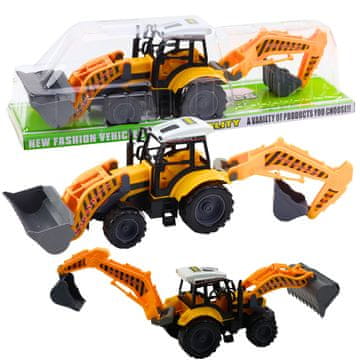 slomart Velika bager-utovarivač, kmetijski/gradbeni, premično, rumena - Lean Toys