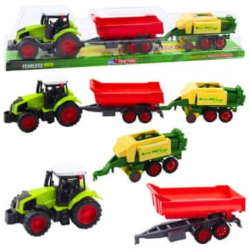 slomart Traktorski set s prikolico in balirko - Lean Toys