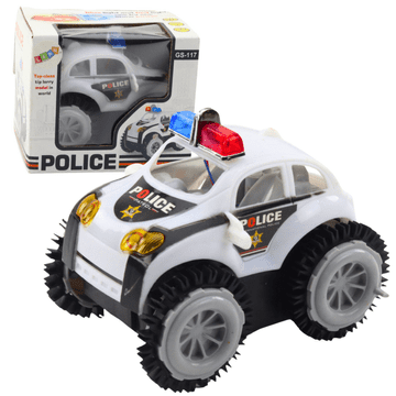 slomart LEAN TOYS Policijsko vozilo - prevratnik, senzor ovir, 360, luči, zvoki, belo