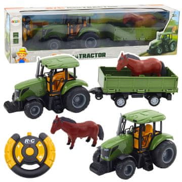 shumee RC traktor na daljinsko upravljanje s prikolico in konjem