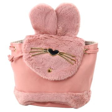 slomart Otroški plišasti nahrbtnik z ušesi, nastavljiv roza 22 cm, 4 L