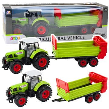 shumee Traktor s prikolico, torzijski pogon, odpirajoča se kapuca, vrata, zelena
