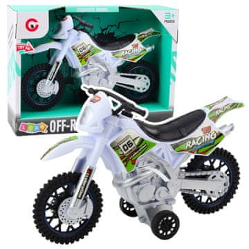 slomart LEAN TOYS Motocross motor beli off-road z lučmi in zvoki