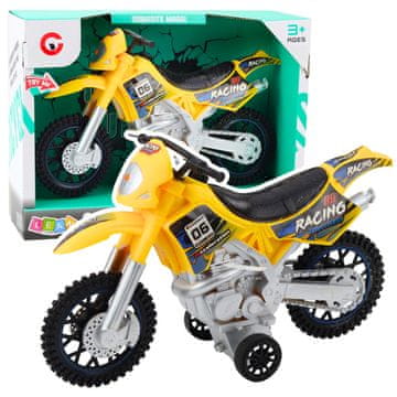 slomart LEAN TOYS Motocross motor rumeni off-road z lučmi in zvoki
