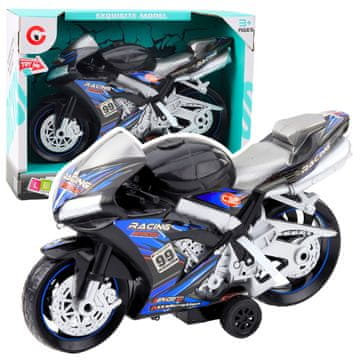 slomart Dirkalni motor Lean Toys, naprava, luči, zvoki, črno-moder