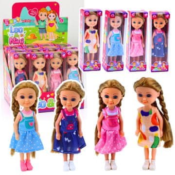 slomart LEAN TOYS mini punčka z dolgimi lasmi v obleki 15 cm (izbira pošiljanja)