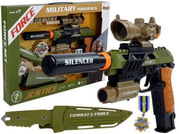 slomart LEAN TOYS vojaški set: pištola, puška, nož, čelada, cilj