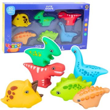 slomart LEAN TOYS komplet gumijastih dinozavrov za kopanje - 6 kosov