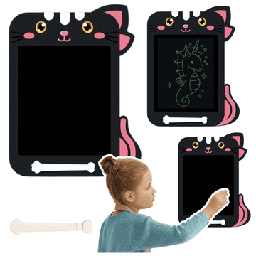 slomart LEAN TOYS Znikopis - Grafična tablica LCD, mačka, črna