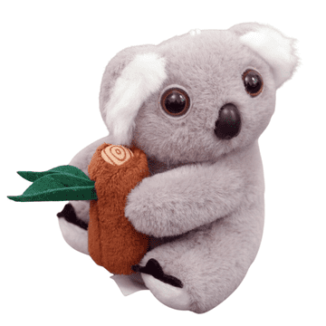 slomart Plišasti obesek za ključe koala z vejo, siv