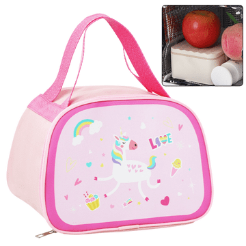 slomart LEAN Torba termična za malico, roza, z motivom samoroga (23 cm)