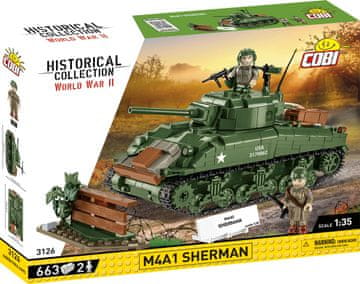 slomart COBI 3126 M4A1 Sherman tank gradbeni komplet, 663 kosi