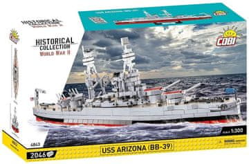 slomart COBI KLOCKI USS Arizona BB-39 gradbeni bloki, 2046 kosov