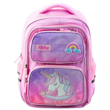 shumee Šolski nahrbtnik Unicorn s prsnim pasom, roza 20L