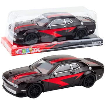slomart LEAN TOYS Športni avto z zadnjim pogonom (črn z rdečimi črtami)
