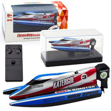 slomart Motorna ladja RC modro-srebrna 14 cm