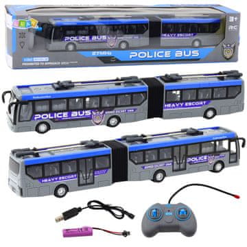 slomart Zglobni avtobus policijski RC s LED lučmi, siv 1:32