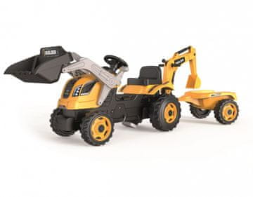 slomart Smoby Traktor max otroški traktor na pedala s prikolico in žlico