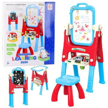 slomart LEAN TOYS Edukacijska tabla 5v1 s stolčkom, modra