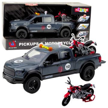 slomart LEAN TOYS Sivi pickup s motorjem (luči, zvoki, 1:12)