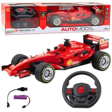slomart LEAN TOYS RC dirkalnik na daljinsko upravljanje (rdeč, volan, luči, zvoki, 1:12)