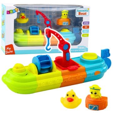 slomart Ladja za kopanje LEAN TOYS z žerjavom, 3 ladje