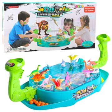 slomart LEAN TOYS Igra spretnosti - Dinozaver napad s kroglicami