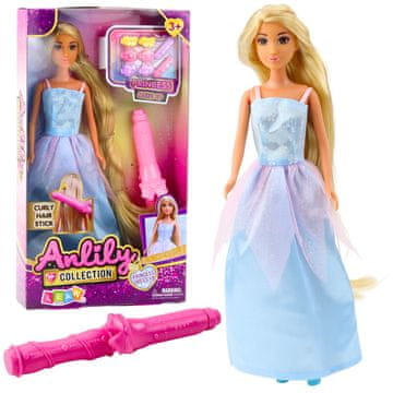 slomart LEAN TOYS Lutka Anlily - Večerna obleka, komplet za stiliziranje las