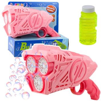 slomart LEAN TOYS Pipa za mehurčke z LED lučkami, roza