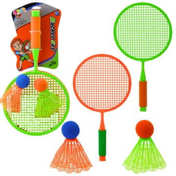 slomart Set LEAN TOYS za badminton: 2 loparja, 2 peresnika z žogico