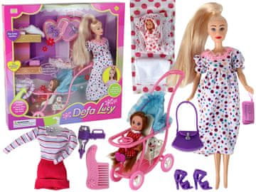 slomart Lutka Lucy noseča z dodatki, LEAN TOYS