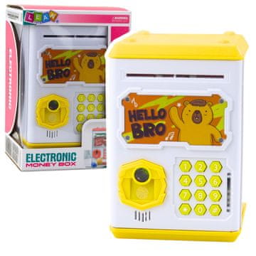 slomart Elektronski sef - bankomat, kapibara, rumena, PIN