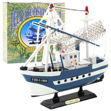 slomart LEAN TOYS model ribiške koče Flying Lady, modra, 24x23 cm