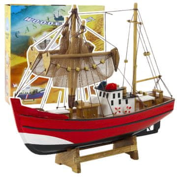 slomart LEAN TOYS model ribiške ladje, rdeč, 30x26.5 cm