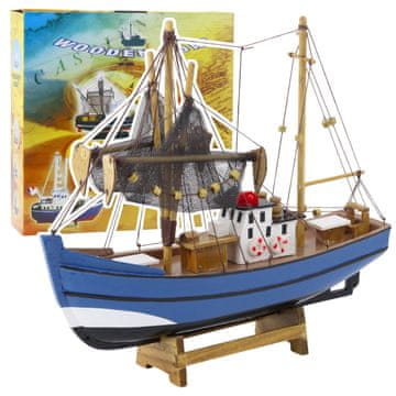 slomart LEAN TOYS model ribiške ladje, moder, 30x26.5 cm