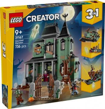 slomart LEGO Creator 31167 Nawiedzona rezydenca, komplet za gradnjo 3-v-1