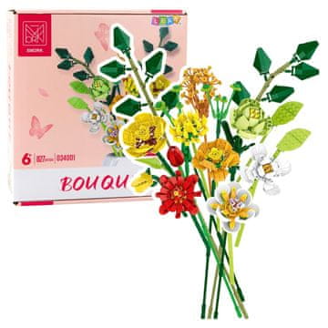slomart Gradbene kocke LEAN TOYS - Dekorativni šopek cvetlic (827 el.)