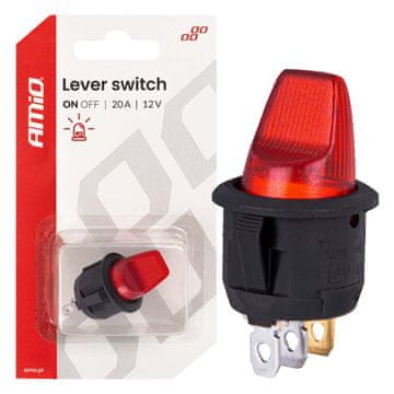 AMIO Preklopno stikalo z rdečo osvetlitvijo 20A 12V amio-04438