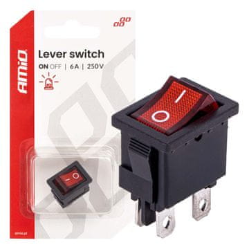 AMIO Klecno stikalo z rdečo osvetlitvijo 6A 250V -04439