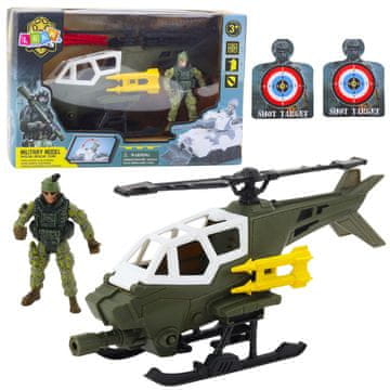 slomart Lean Toys vojaški helikopter, figurica vojaka, orožje