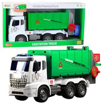 slomart Velika smetarska tovornjak LEAN TOYS 1:10, s funkcijo dviganja in lučmi