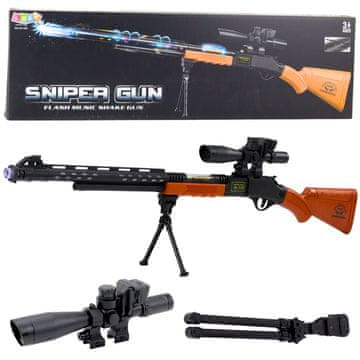 slomart Otroška snajperska puška AK-528 s cilnikom, stojalom, lučmi in zvoki