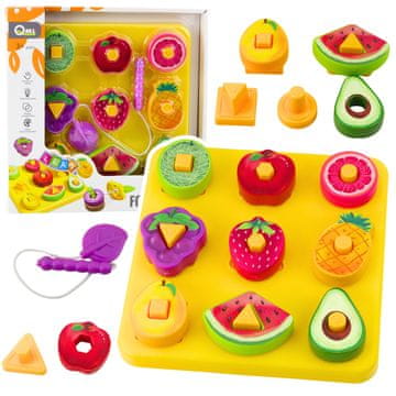 slomart LEAN TOYS Geometrijska lesena sestavljanka sadje